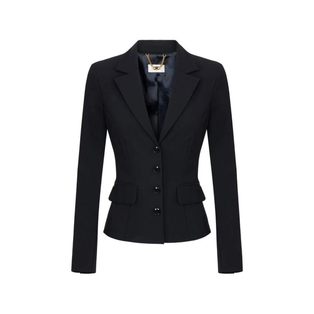 Elisabetta Franchi Black Jackets - Fitted Jackets Women